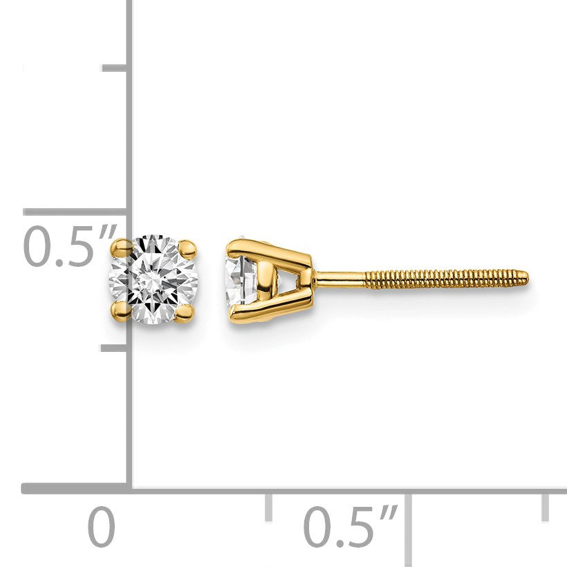 14ky .50ct. SI3 G-I Diamond Stud Thread on/off Post Earrings