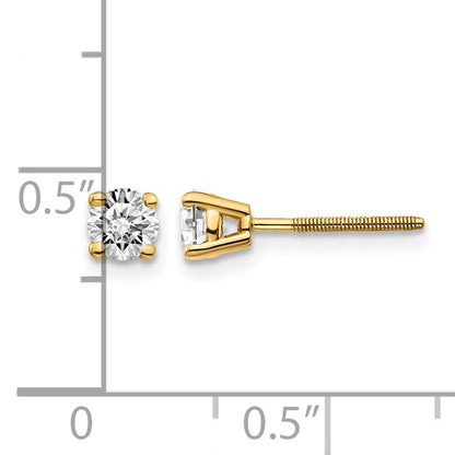 14ky .50ct. SI3 G-I Diamond Stud Thread on/off Post Earrings