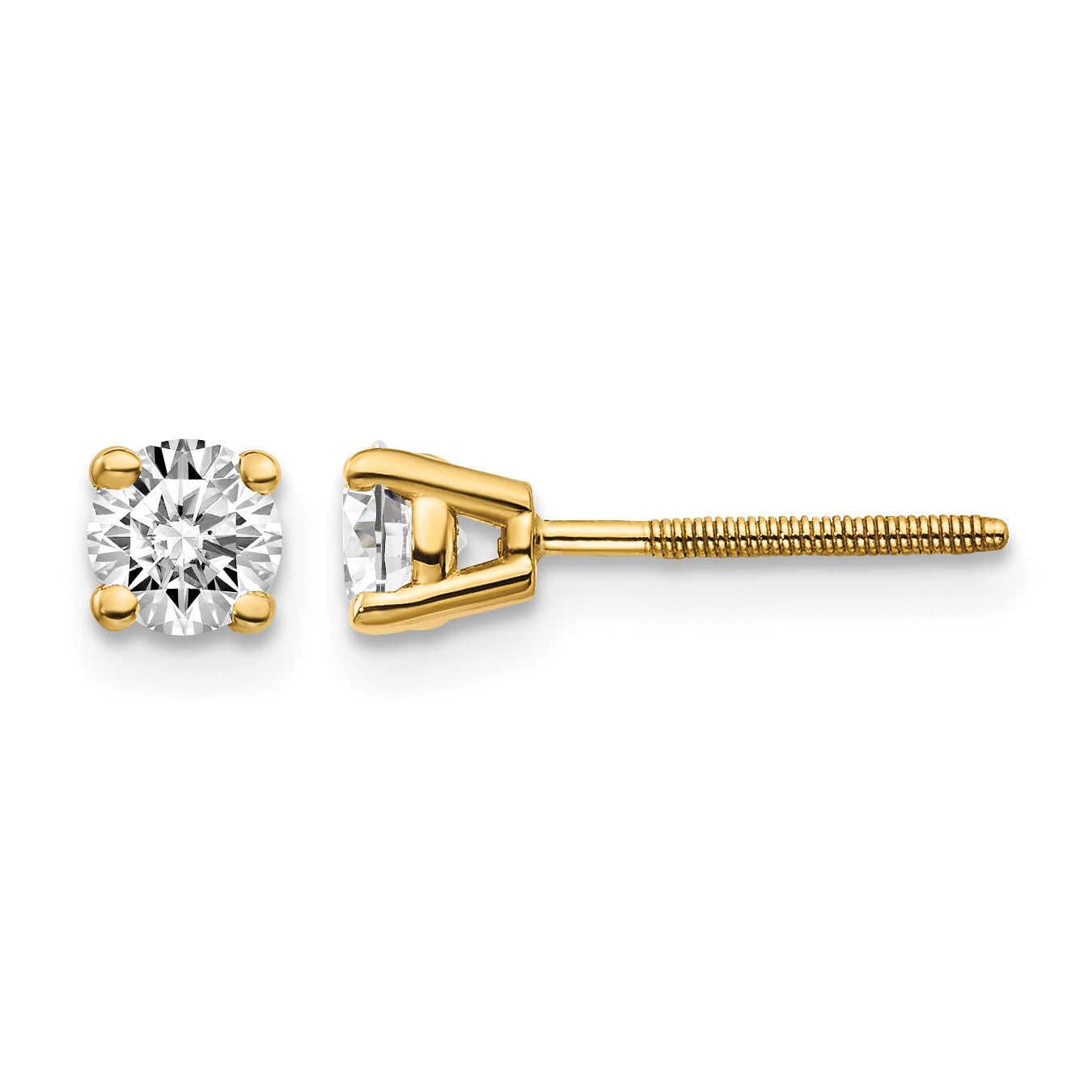 14ky .50ct. SI3 G-I Diamond Stud Thread on/off Post Earrings