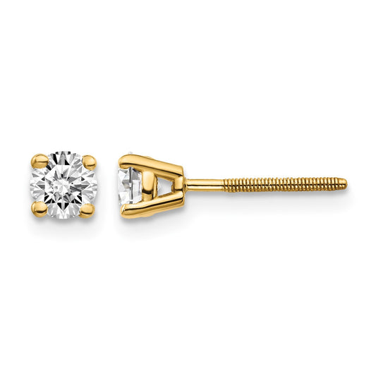 14ky .50ct. SI3 G-I Diamond Stud Thread on/off Post Earrings