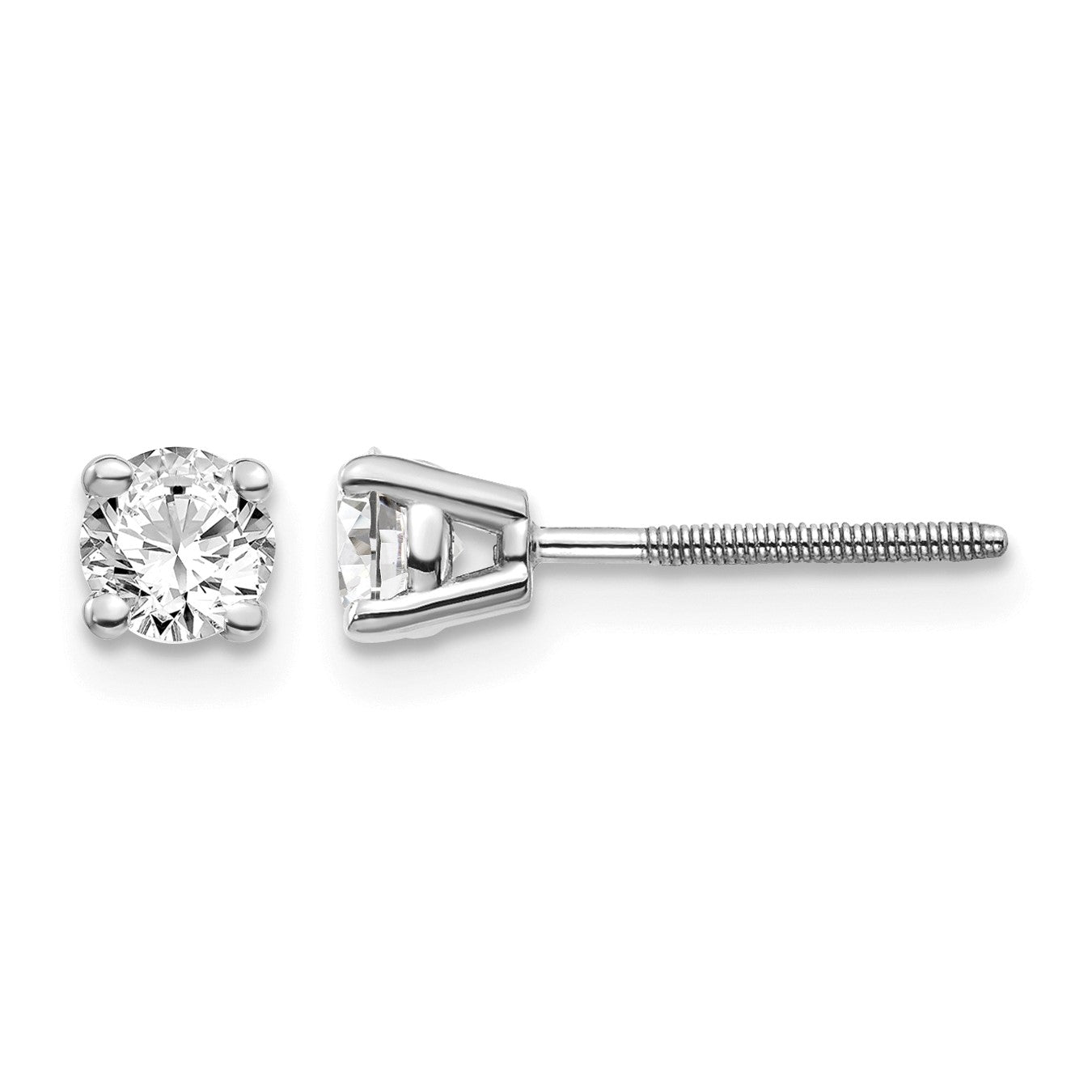 14kw .50ct SI3 G-I Diamond Stud Thread on/off Post Earrings