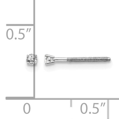 14kw .05ct. SI3 G-I Diamond Stud Thread on/off Post Earrings