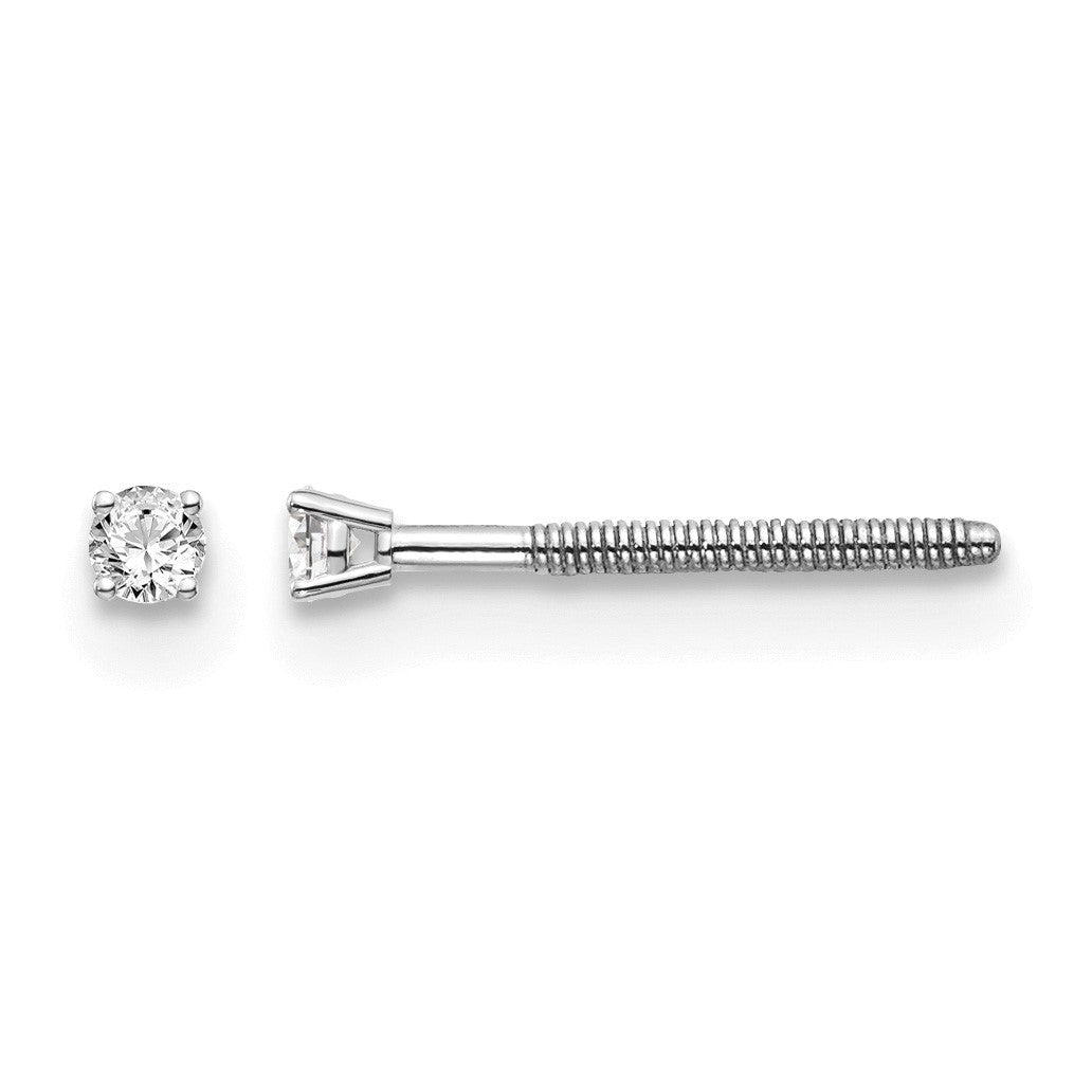 14kw .05ct. SI3 G-I Diamond Stud Thread on/off Post Earrings