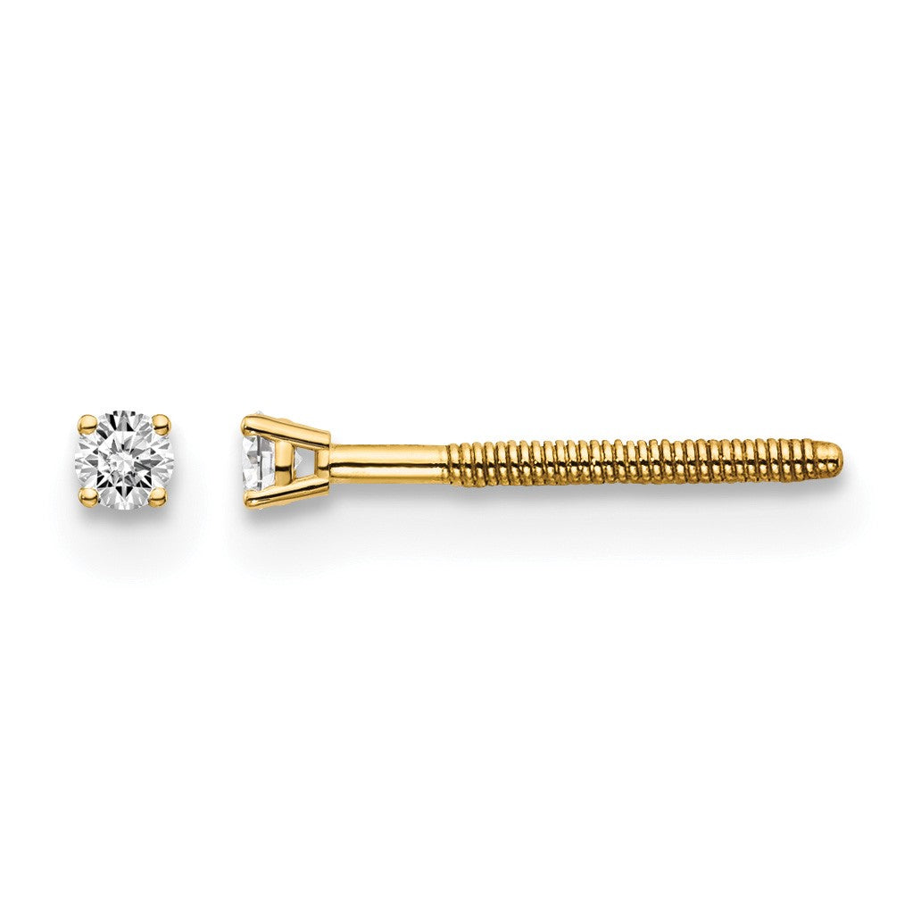 14ky .05ct. SI3 G-I Diamond Stud Thread on/off Post Earrings
