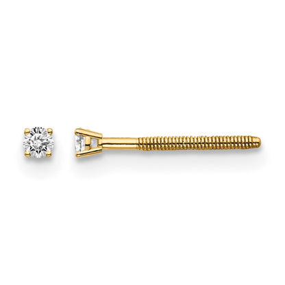 14ky .05ct. SI3 G-I Diamond Stud Thread on/off Post Earrings