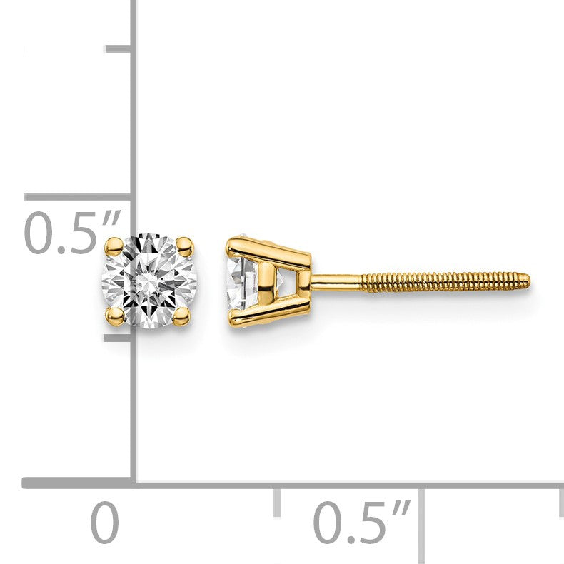 14ky .60ct. SI3 G-I Diamond Stud Thread on/off Post Earrings