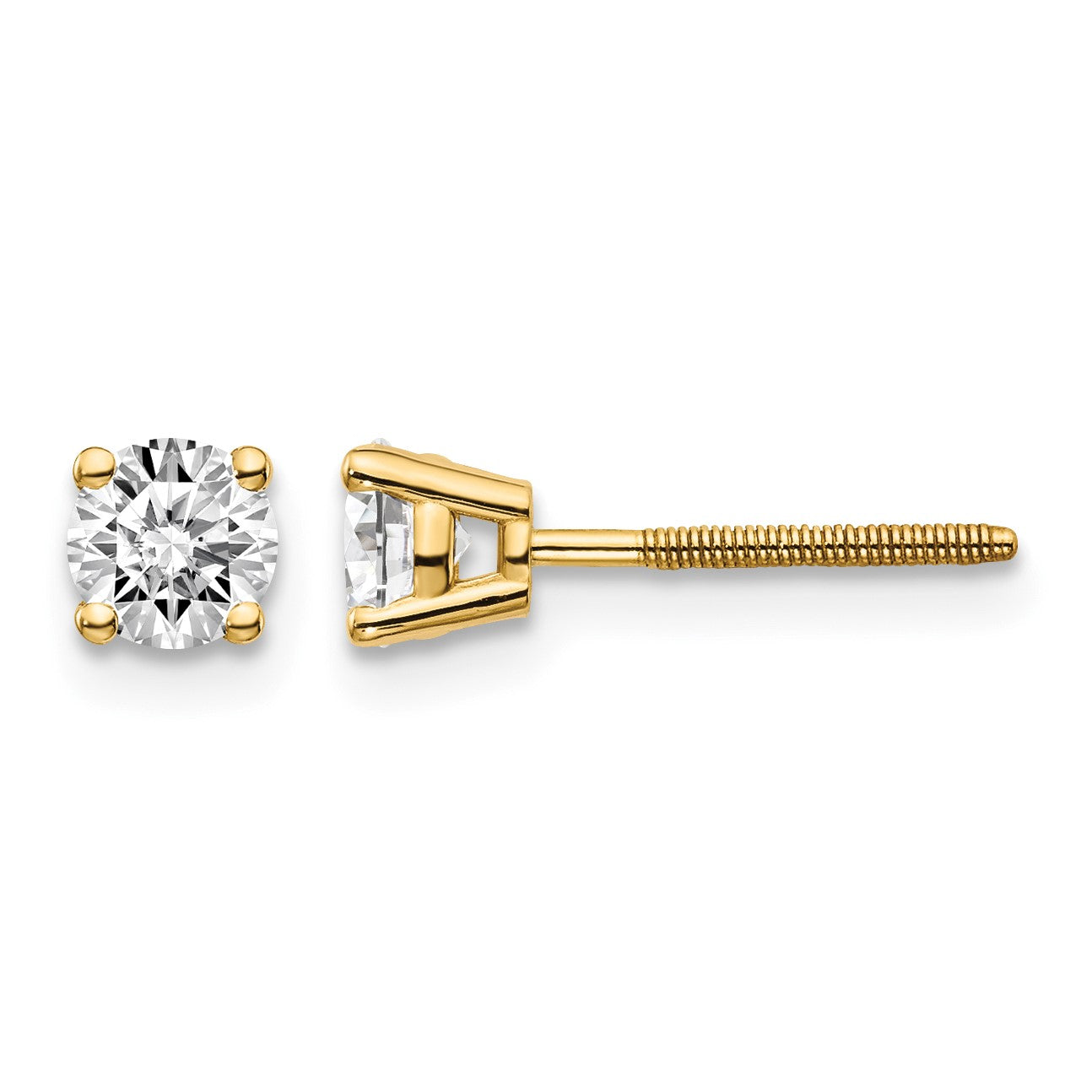 14ky .60ct. SI3 G-I Diamond Stud Thread on/off Post Earrings