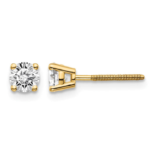 14ky .60ct. SI3 G-I Diamond Stud Thread on/off Post Earrings