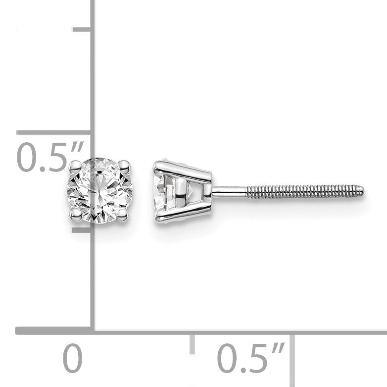 14kw .60ct SI3 G-I Diamond Stud Thread on/off Post Earrings