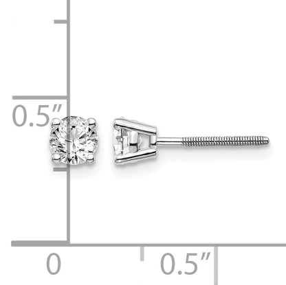 14kw .60ct SI3 G-I Diamond Stud Thread on/off Post Earrings