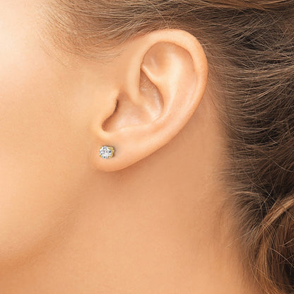 14ky .70ct. SI3 G-I Diamond Stud Thread on/off Post Earrings