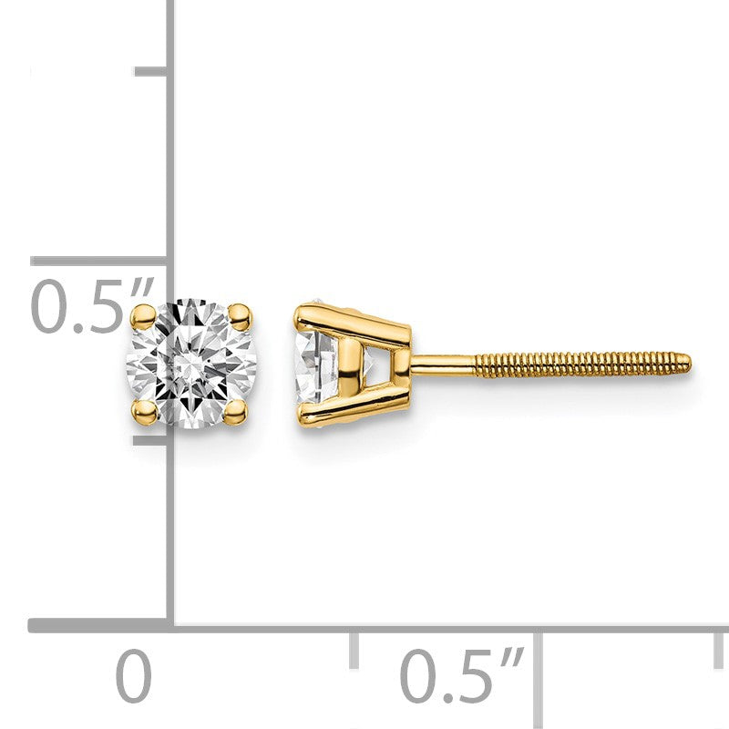 14ky .70ct. SI3 G-I Diamond Stud Thread on/off Post Earrings