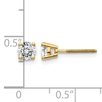 14ky .70ct. SI3 G-I Diamond Stud Thread on/off Post Earrings