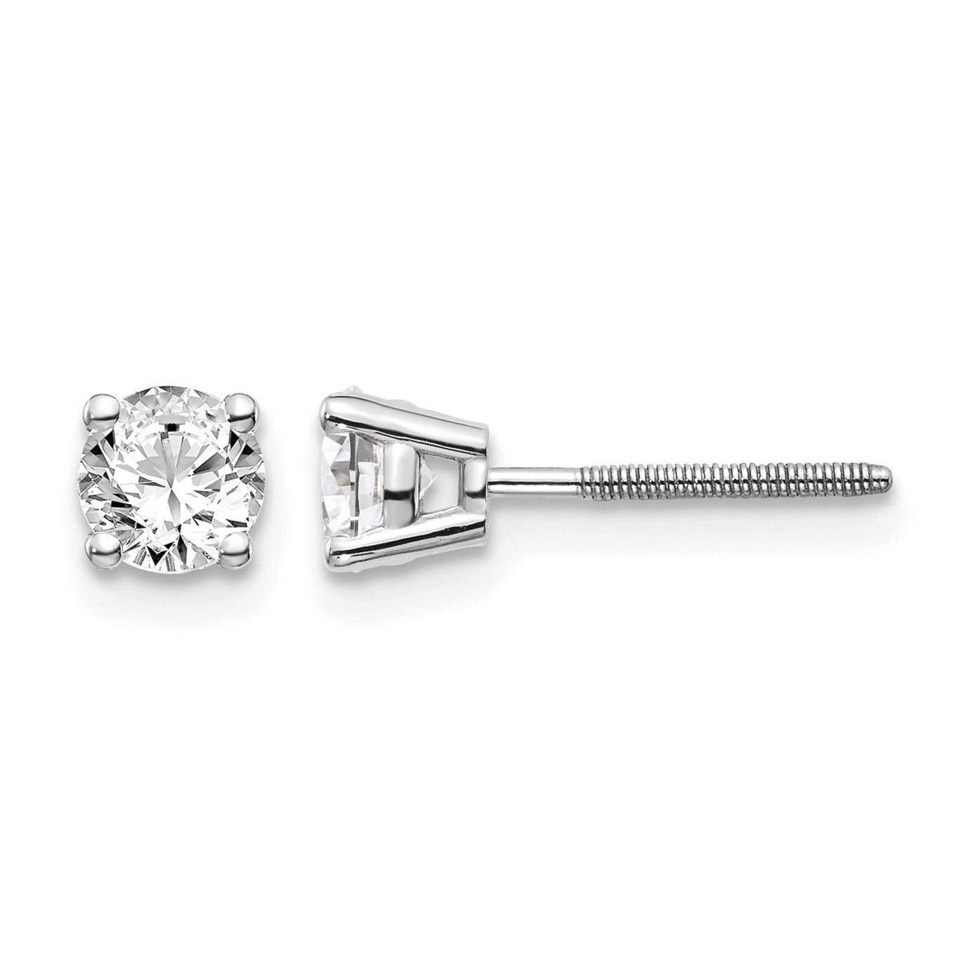 14kw .70ct SI3 G-I Diamond Stud Thread on/off Post Earrings