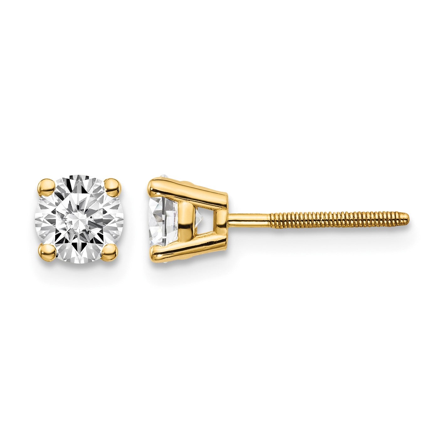 14ky .75ct. SI3 G-I Diamond Stud Thread on/off Post Earrings