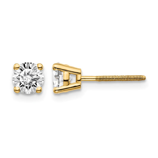 14ky .75ct. SI3 G-I Diamond Stud Thread on/off Post Earrings