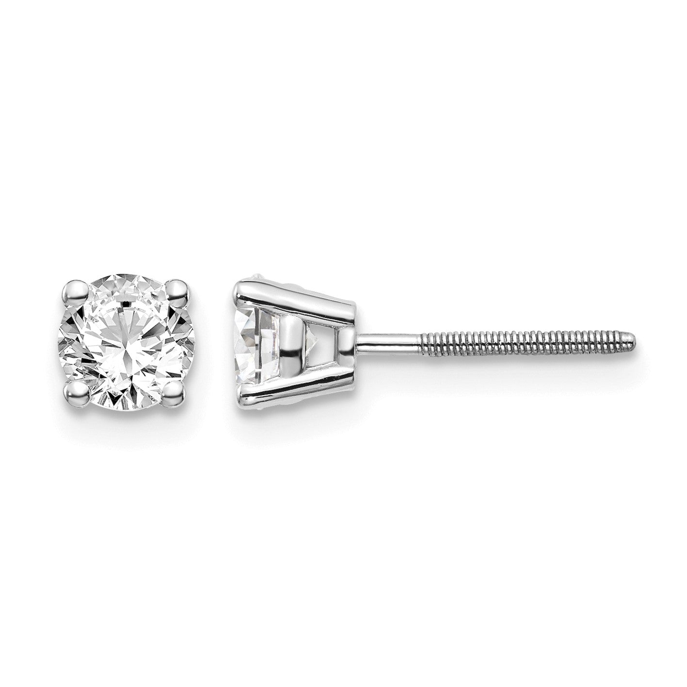14kw .75ct SI3 G-I Diamond Stud Thread on/off Post Earrings