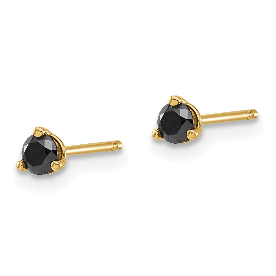 14k 1/4 carat Black Diamond Stud Earrings