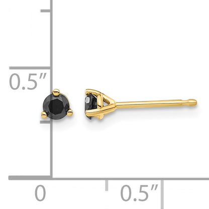 14k 1/4 carat Black Diamond Stud Earrings