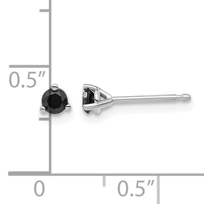 14k White Gold 1/4 carat Black Diamond Stud Earrings
