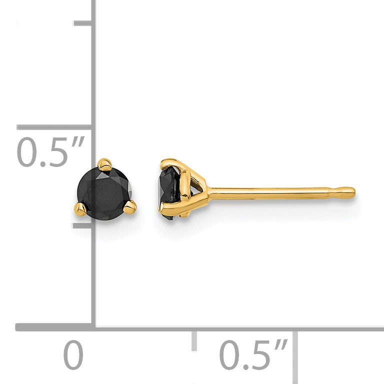 14k 1/3 carat Black Diamond Stud Earrings