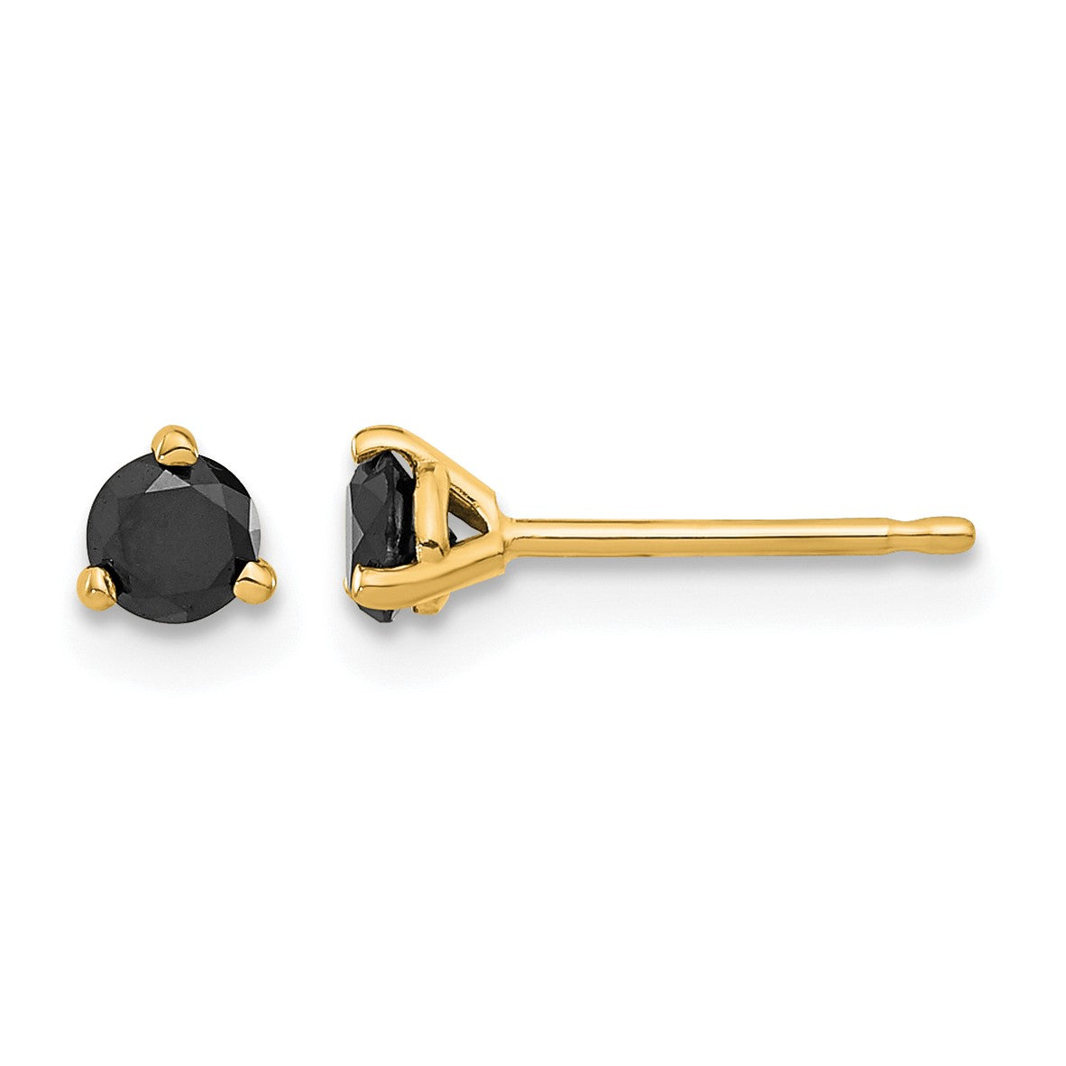 14k 1/3 carat Black Diamond Stud Earrings
