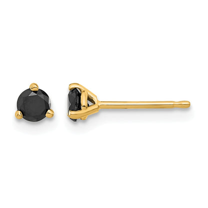 14k 1/3 carat Black Diamond Stud Earrings