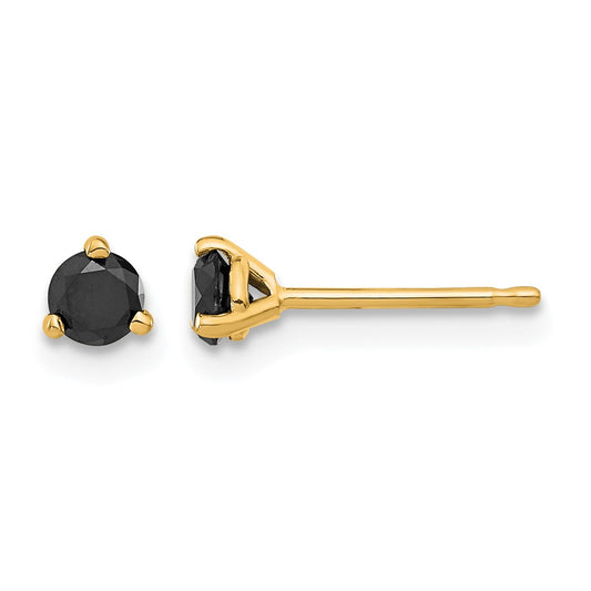 14k 1/3 carat Black Diamond Stud Earrings