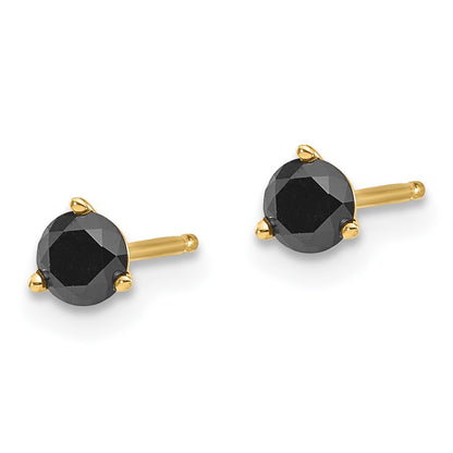 14k 3/8 carat Black Diamond Stud Earrings