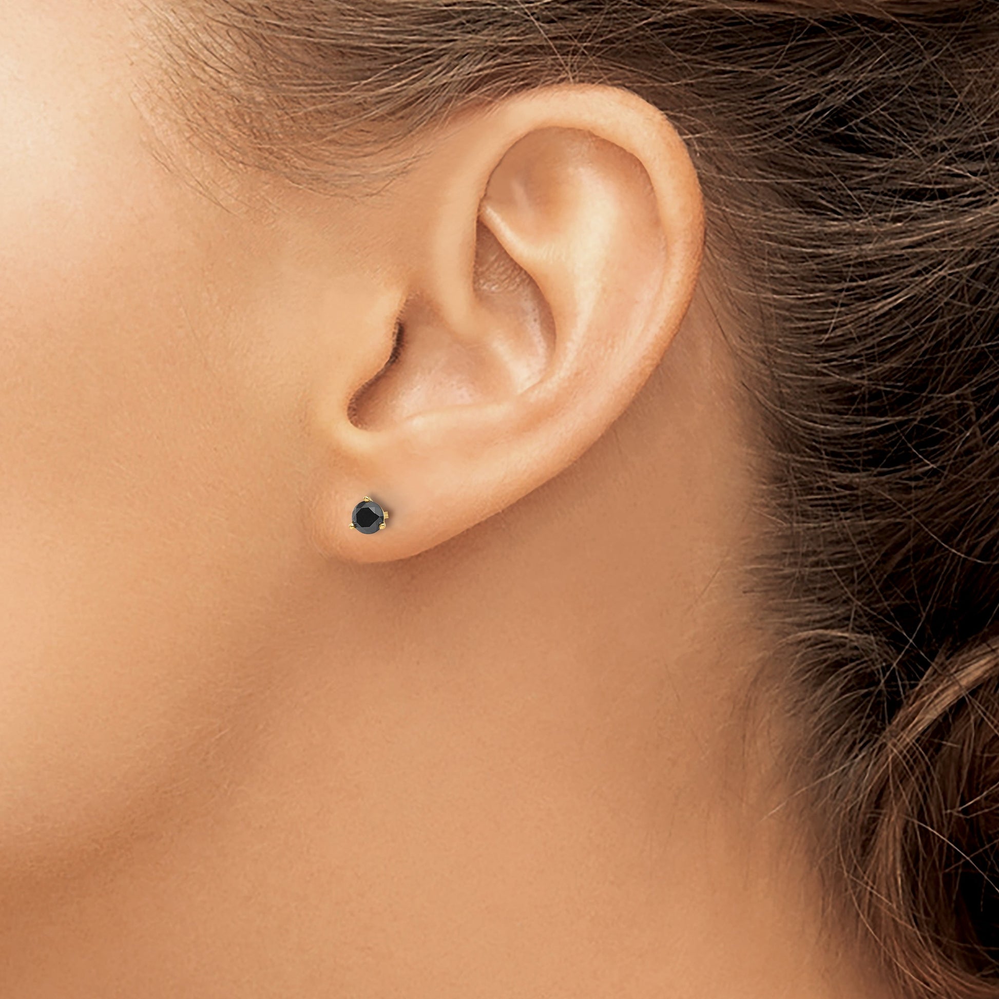 14k 3/8 carat Black Diamond Stud Earrings