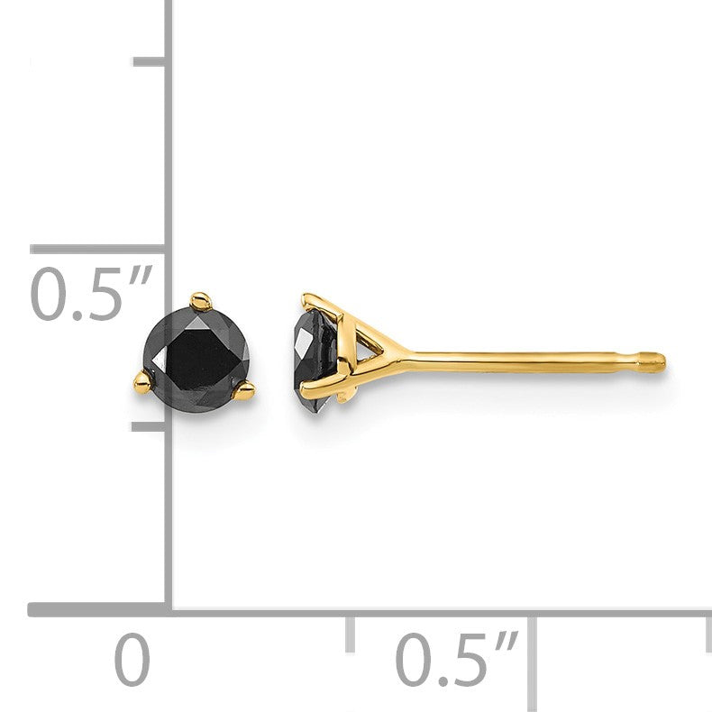 14k 3/8 carat Black Diamond Stud Earrings