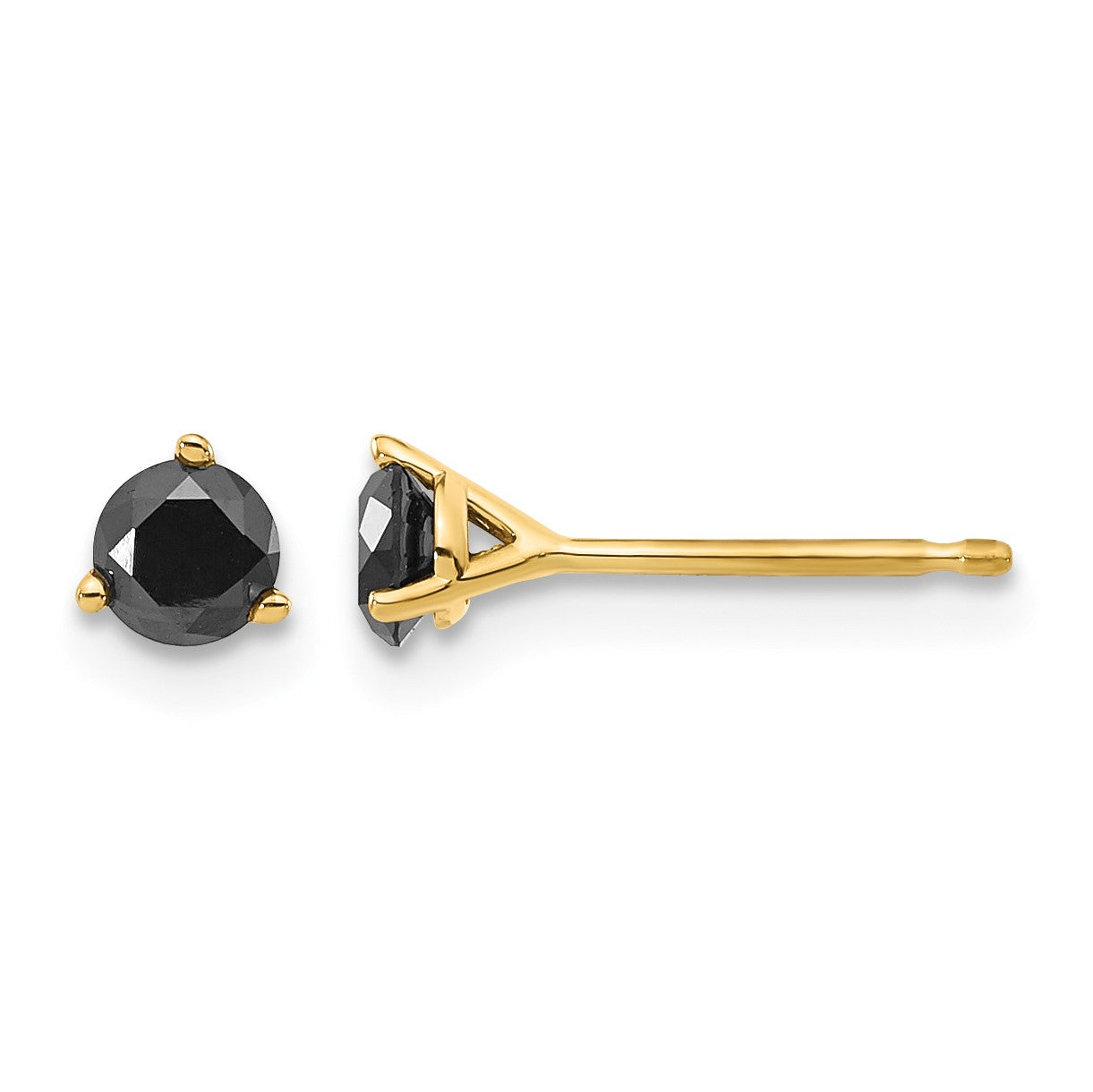 14k 3/8 carat Black Diamond Stud Earrings