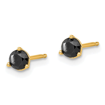 14k 1/2 carat Black Diamond Stud Earrings