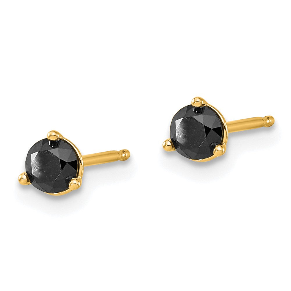 14k 1/2ct. Black Diamond Stud Earrings