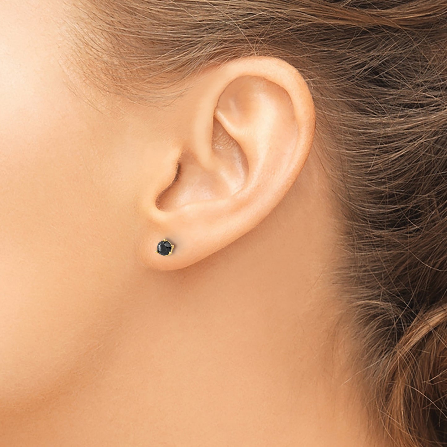 14k 1/2 carat Black Diamond Stud Earrings