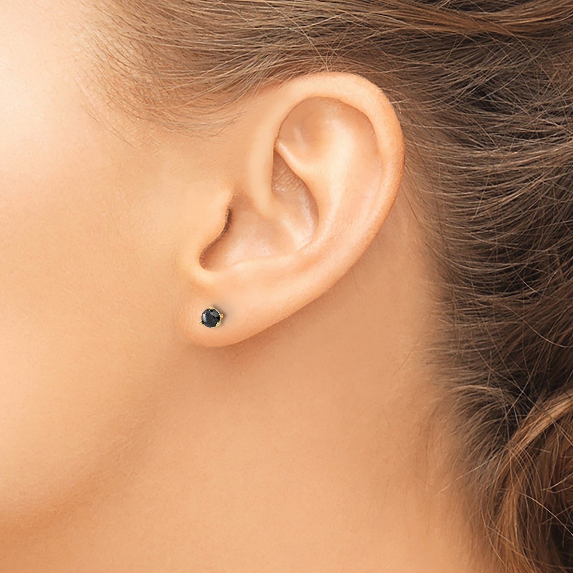 14k 1/2 carat Black Diamond Stud Earrings