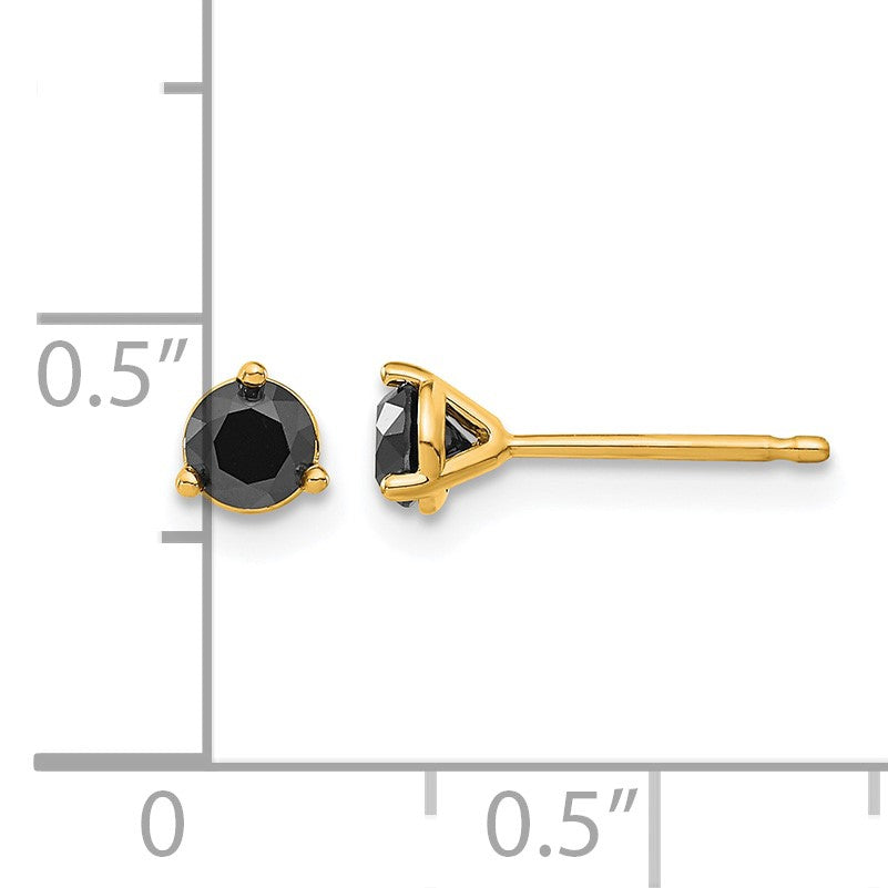 14k 1/2 carat Black Diamond Stud Earrings