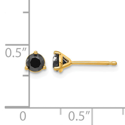 14k 1/2 carat Black Diamond Stud Earrings