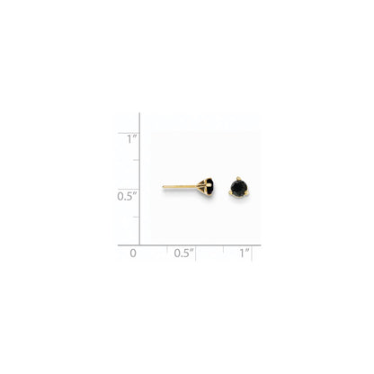 14k 1/2ct. Black Diamond Stud Earrings