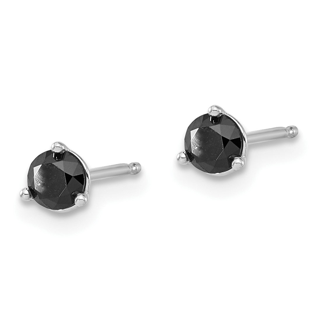 14k White Gold 1/2 carat Black Diamond Stud Earrings
