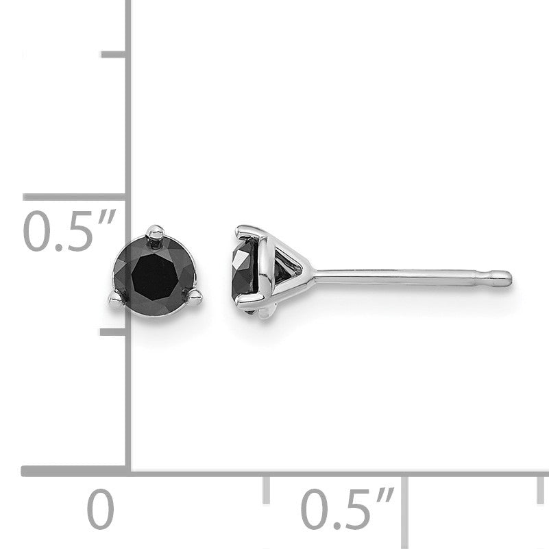 14k White Gold 1/2 carat Black Diamond Stud Earrings