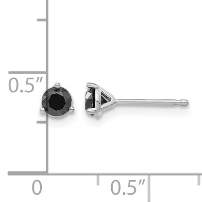 14k White Gold 1/2 carat Black Diamond Stud Earrings