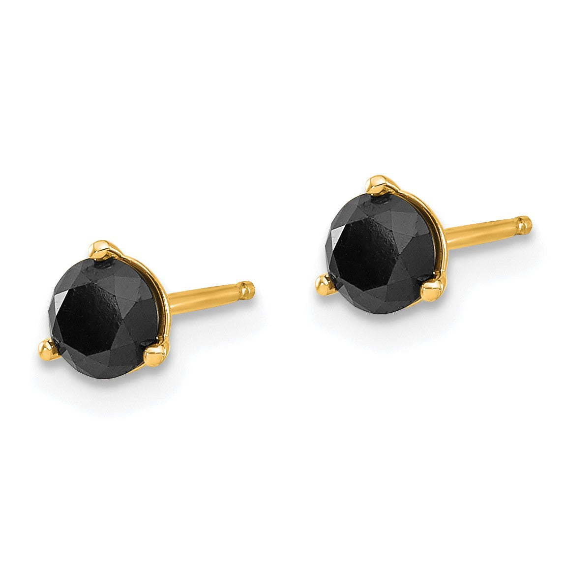14k 3/4 carat Black Diamond Stud Earrings