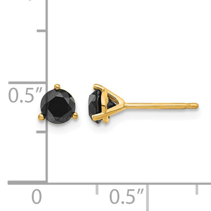 14k 3/4 carat Black Diamond Stud Earrings