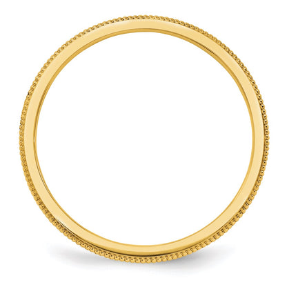 14k Yellow Gold 1.5mm Milgrain Stackable Band Size 7