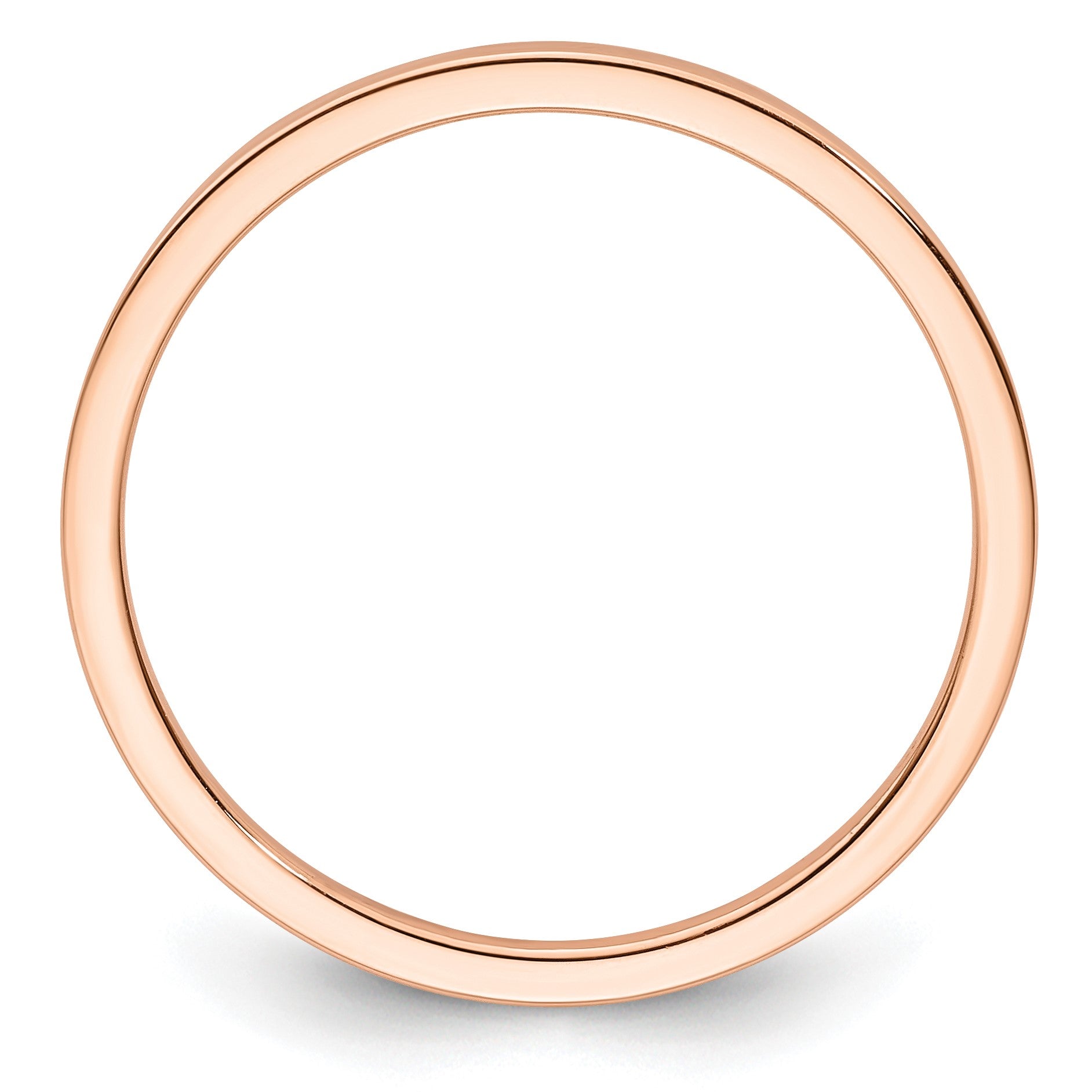 14K Rose Gold 1.2mm Flat Polished Stackable Band Size 8