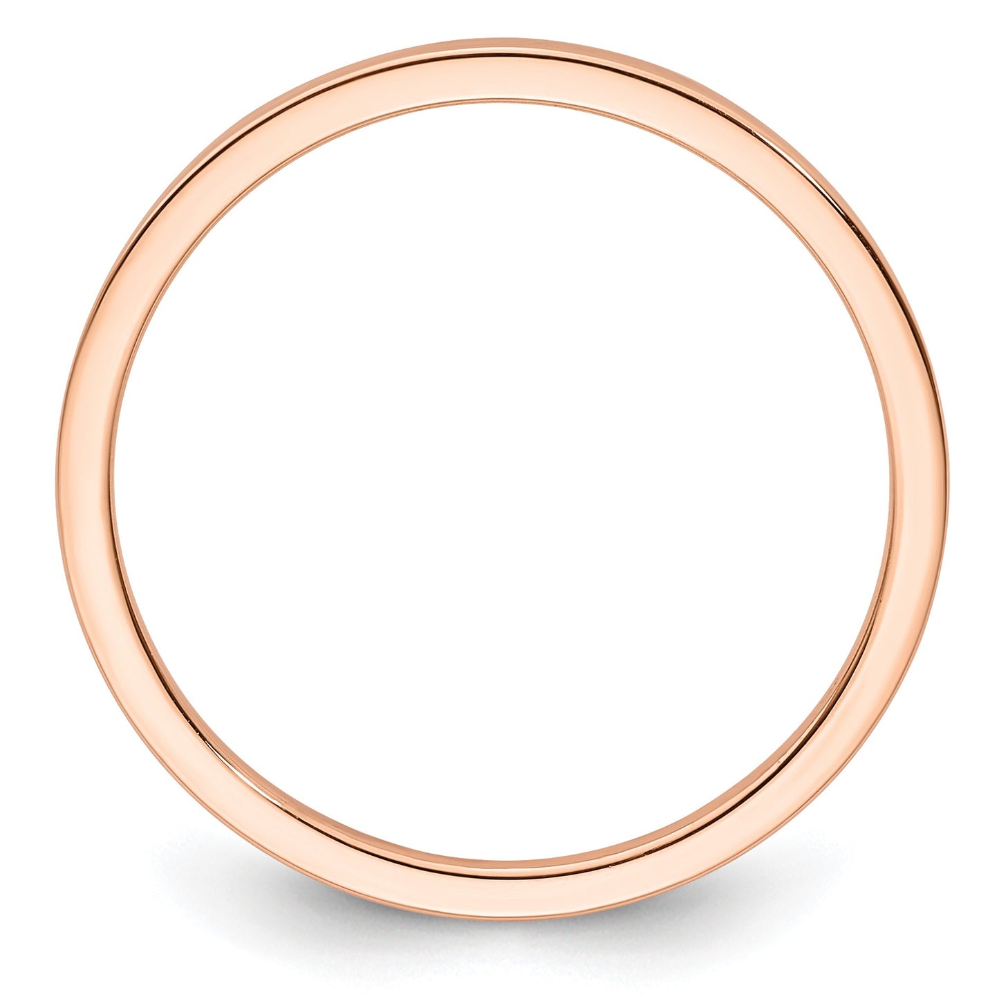 14K Rose Gold 1.2mm Flat Polished Stackable Band Size 8.5