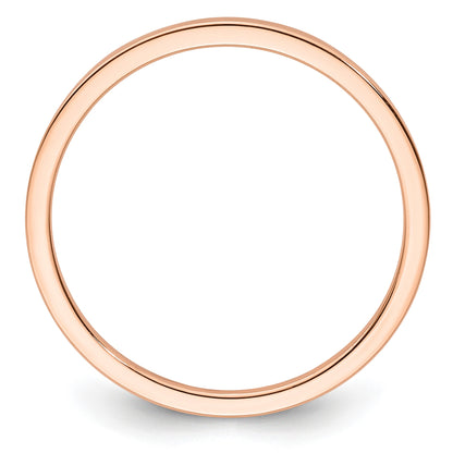 14K Rose Gold 1.2mm Flat Polished Stackable Band Size 8.5