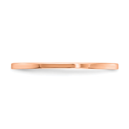 14K Rose Gold 1.2mm Flat Polished Stackable Band Size 9.5