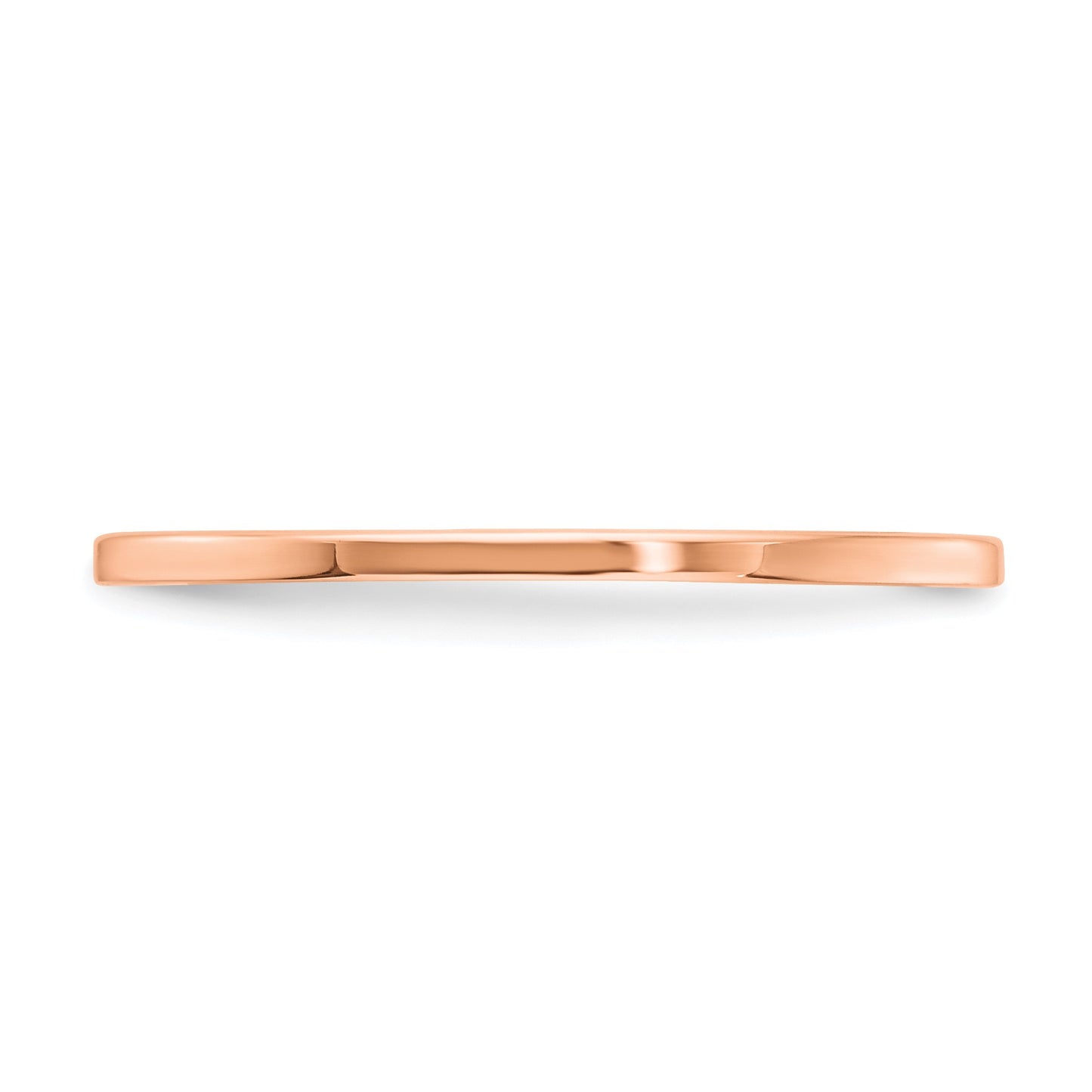 14K Rose Gold 1.2mm Flat Polished Stackable Band Size 5